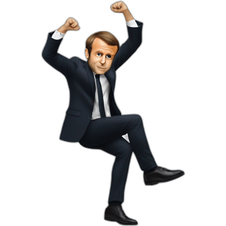 Emmanuel Macron qui fair un dab emoji