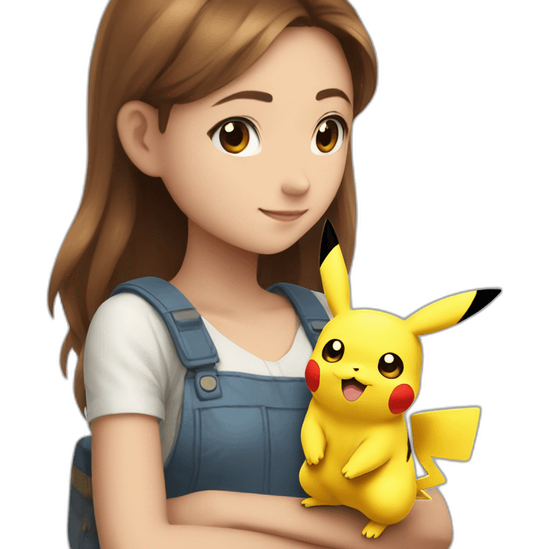 Pikachu qui tien la main a marie emoji