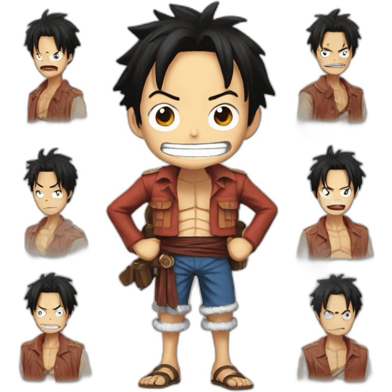 Luffy + attack on titan  emoji