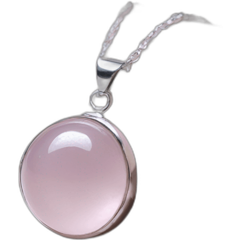 rose quartz silver necklace with chain emoji