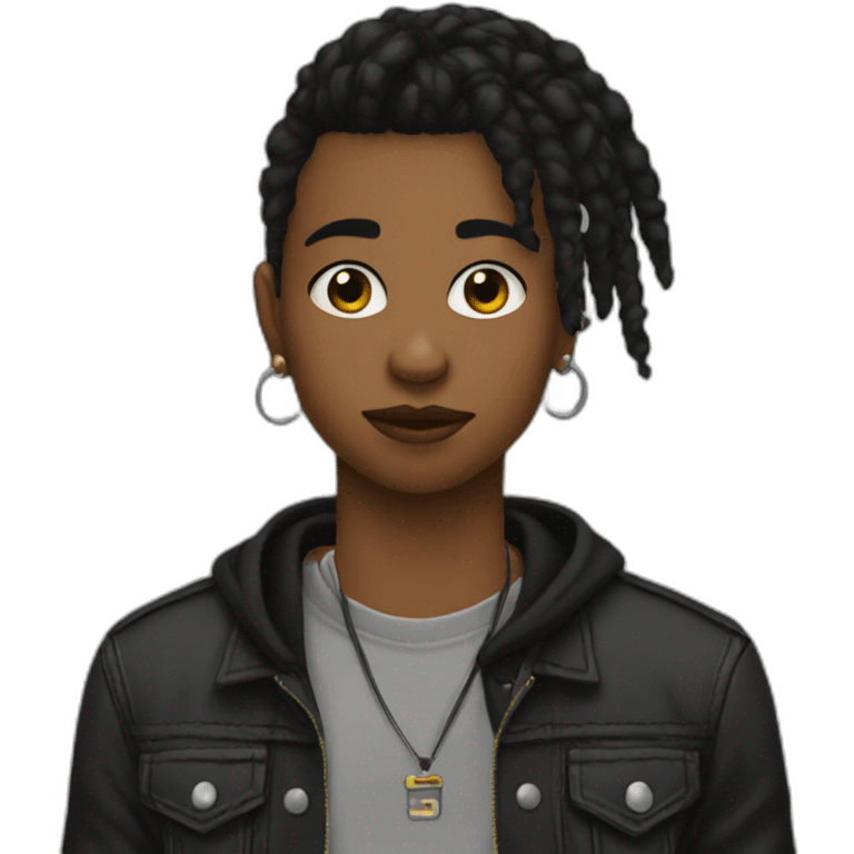 twenty year old black student punk emoji