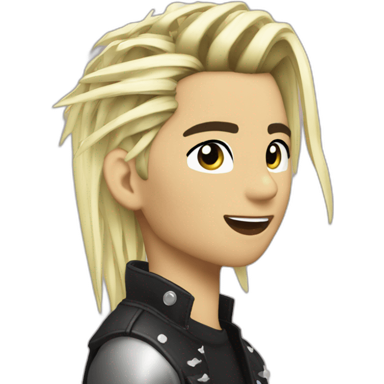 bill kaulitz, blonde, singing emoji