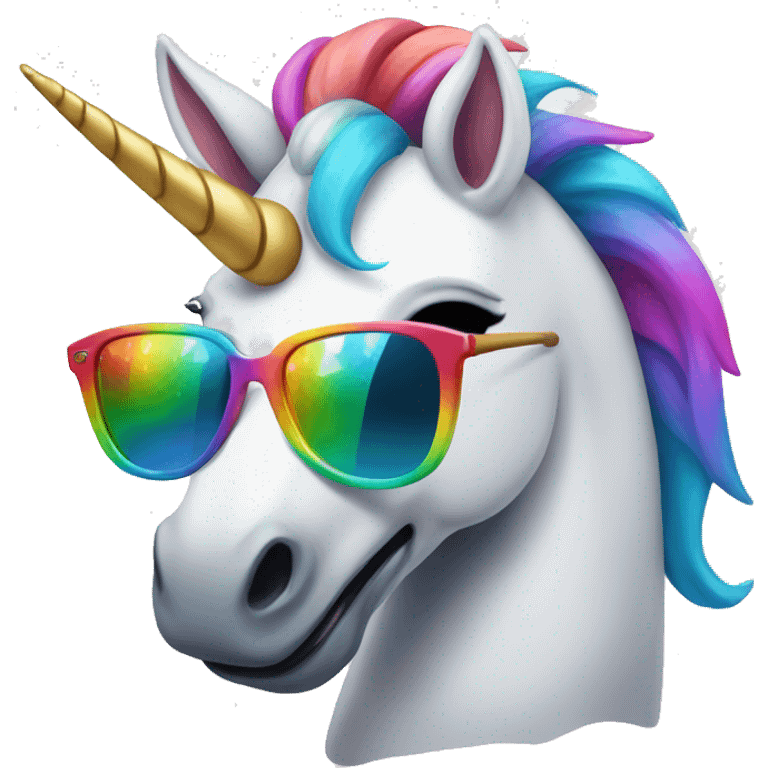 Rainbow unicorn with sunglasses  emoji