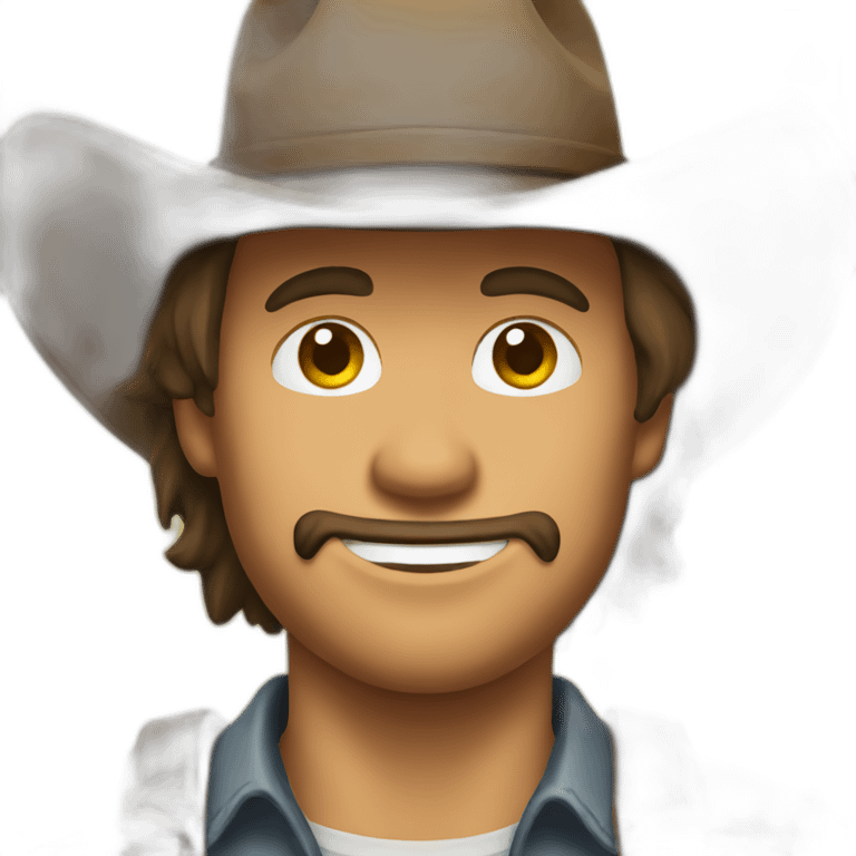 cowboy with a hat made out of fir emoji