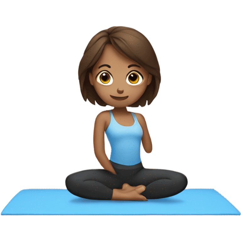 Girl with brown hair doing Pilates  emoji