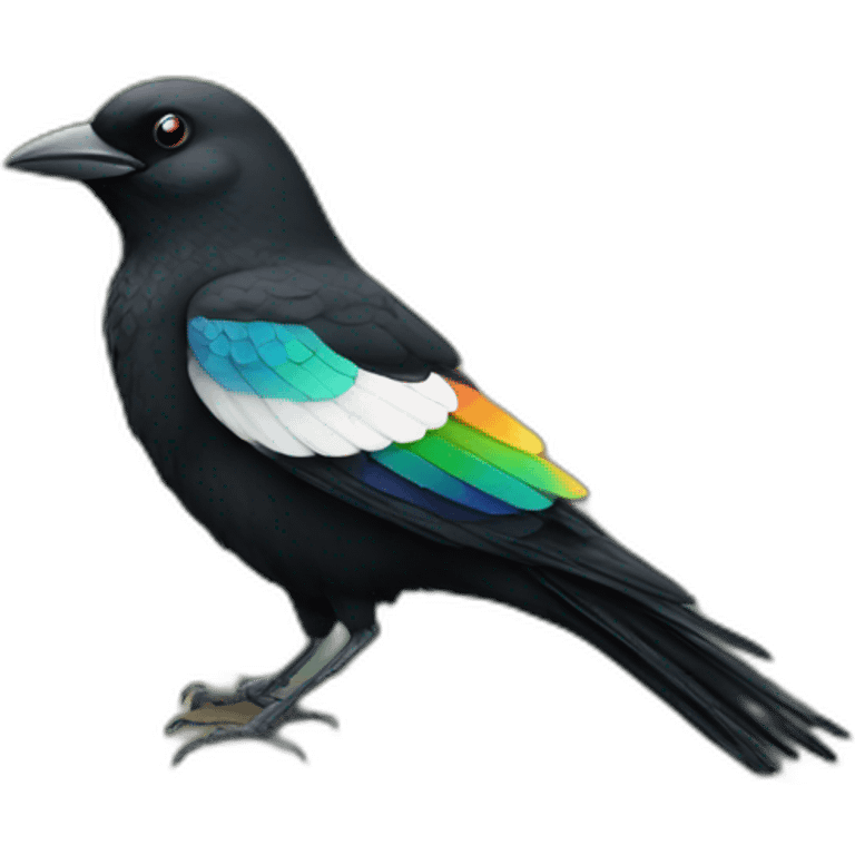 Magpie with rainbow emoji