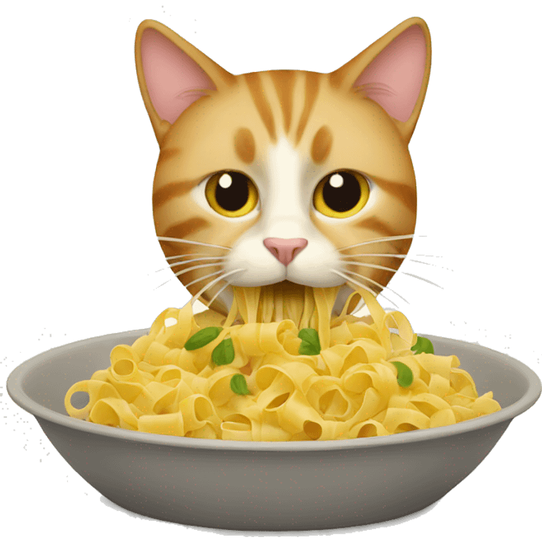 cat eating pasta emoji