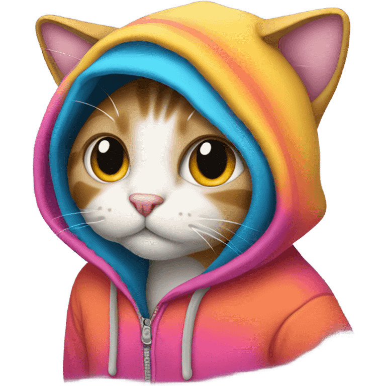 Cat wearing a hoodie emoji