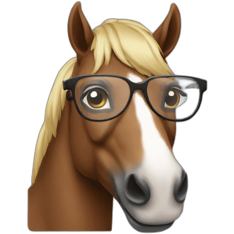 A horse with glasses emoji