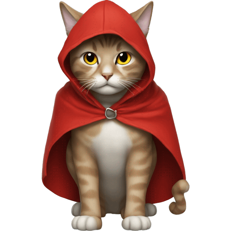 Cat wearing a red hood emoji