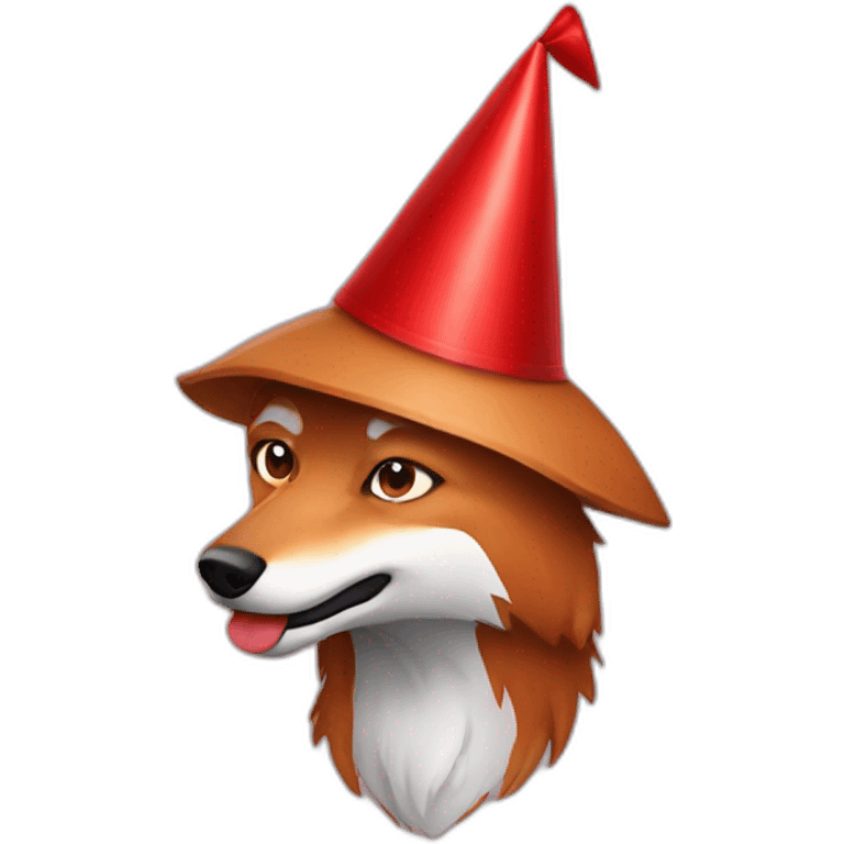 red wolf party hat emoji