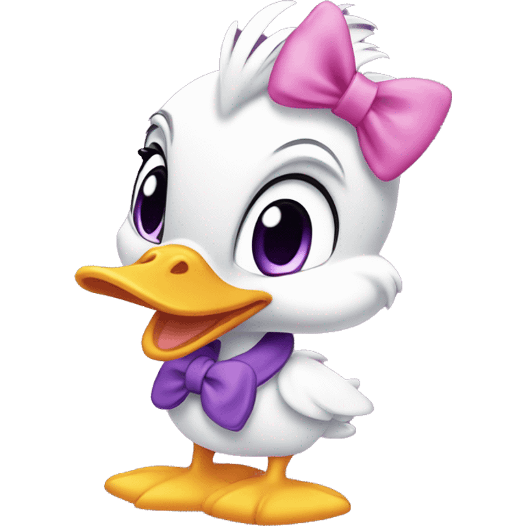 daisy duck with purple shirt and pink bow emoji