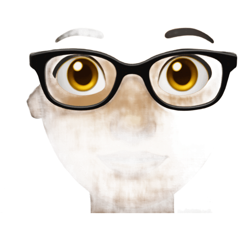 Brown mixed girl with curly black hair, brown skin, brown eyes, stud earrings and clear glasses  emoji