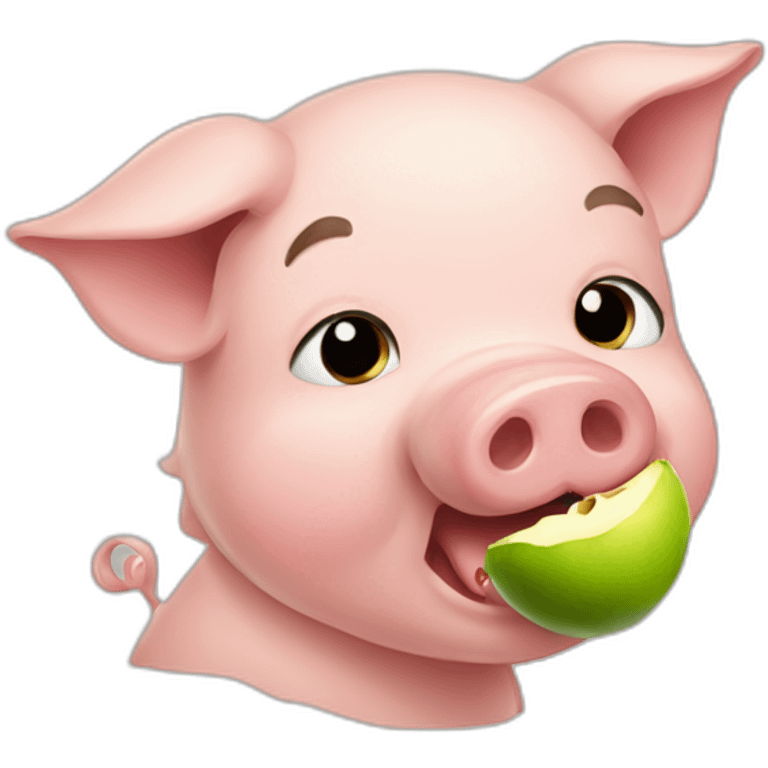 pig eating applesauce emoji