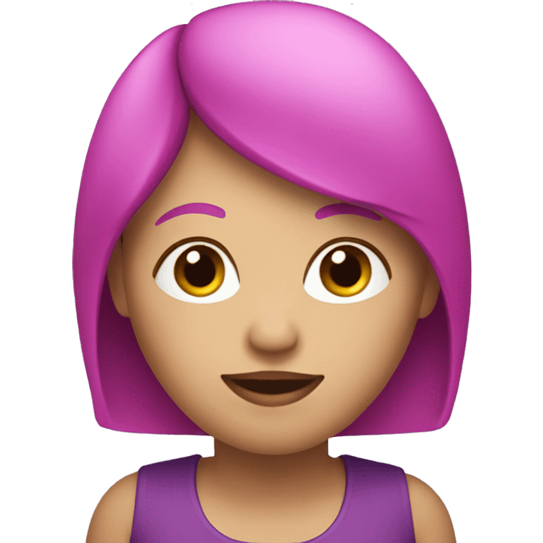 white woman with gradient pink purple hai emoji