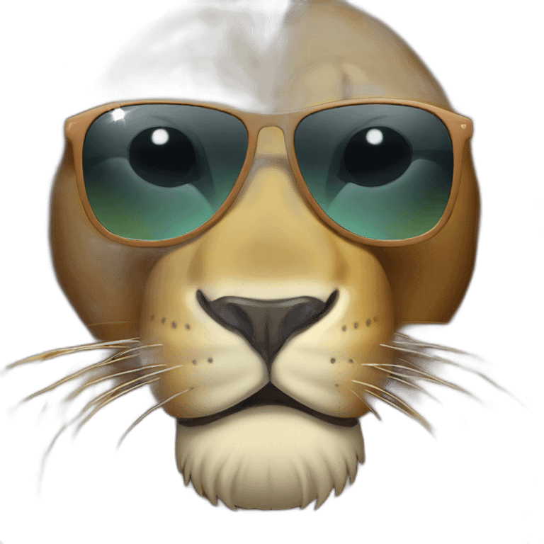 lion with sunglasses emoji