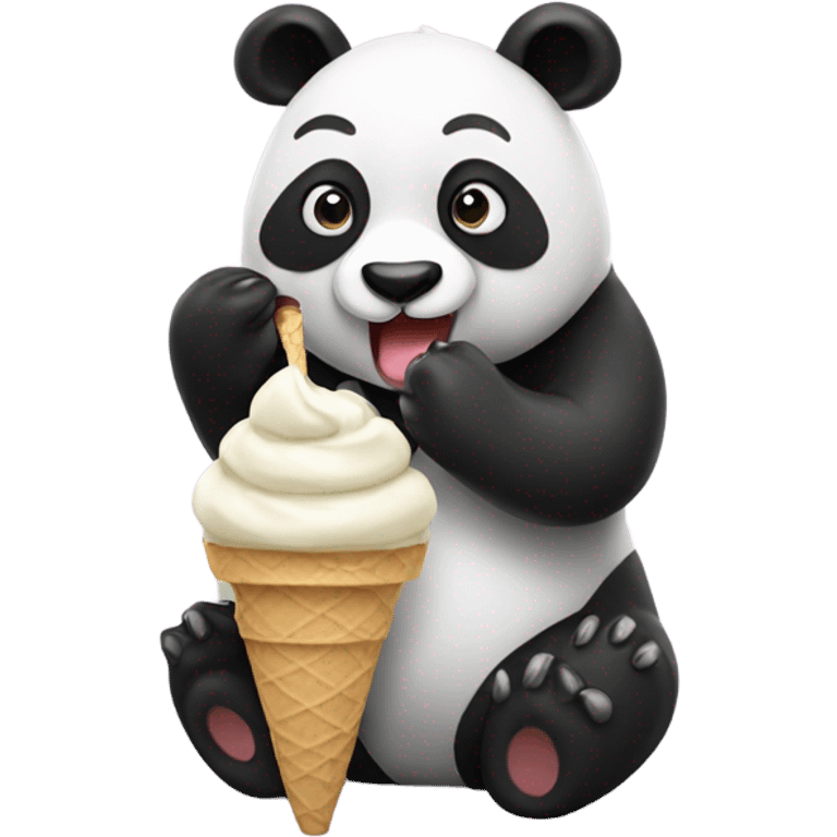 Panda eating ice cream emoji