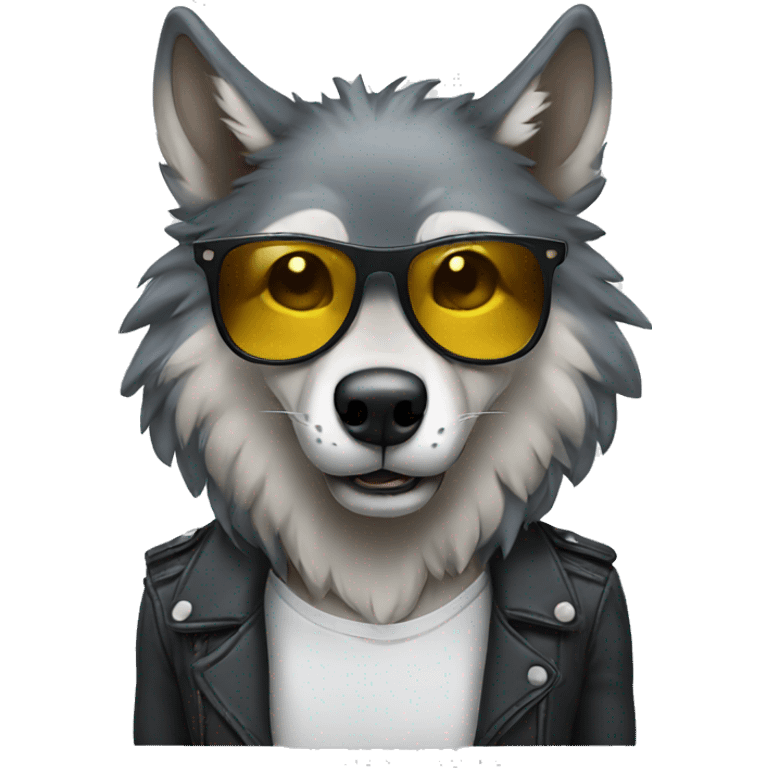 Wolf wearing sunglasses emoji