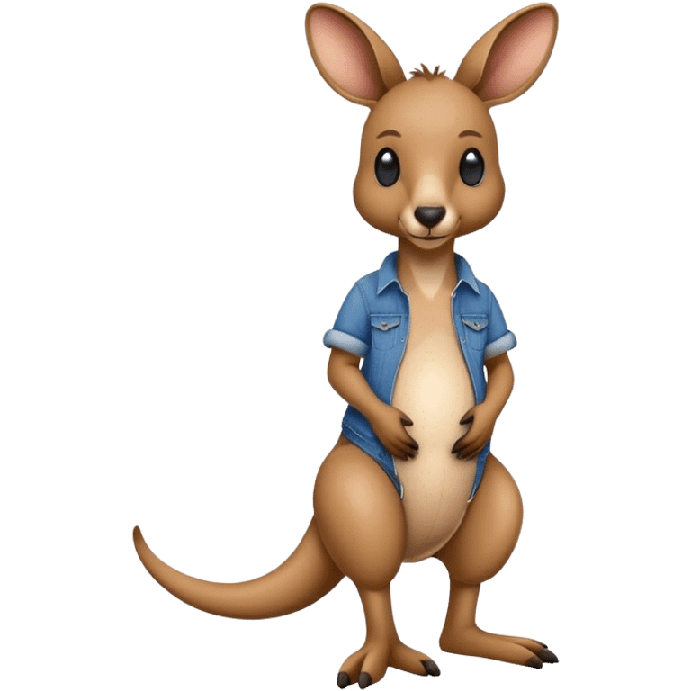 Kangaroo with blue jeans  emoji