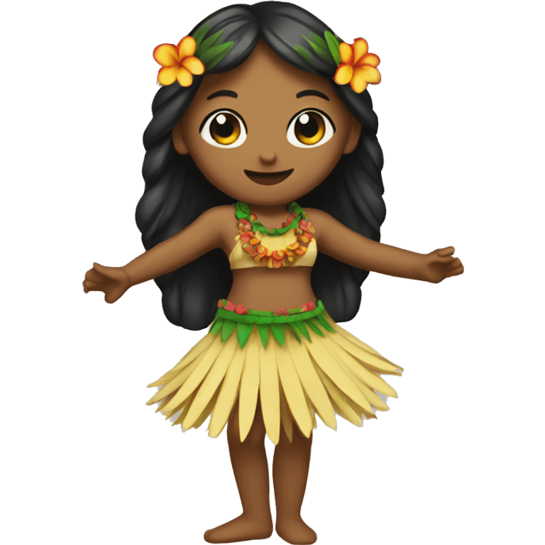 Hula dancer holding uli uli  emoji