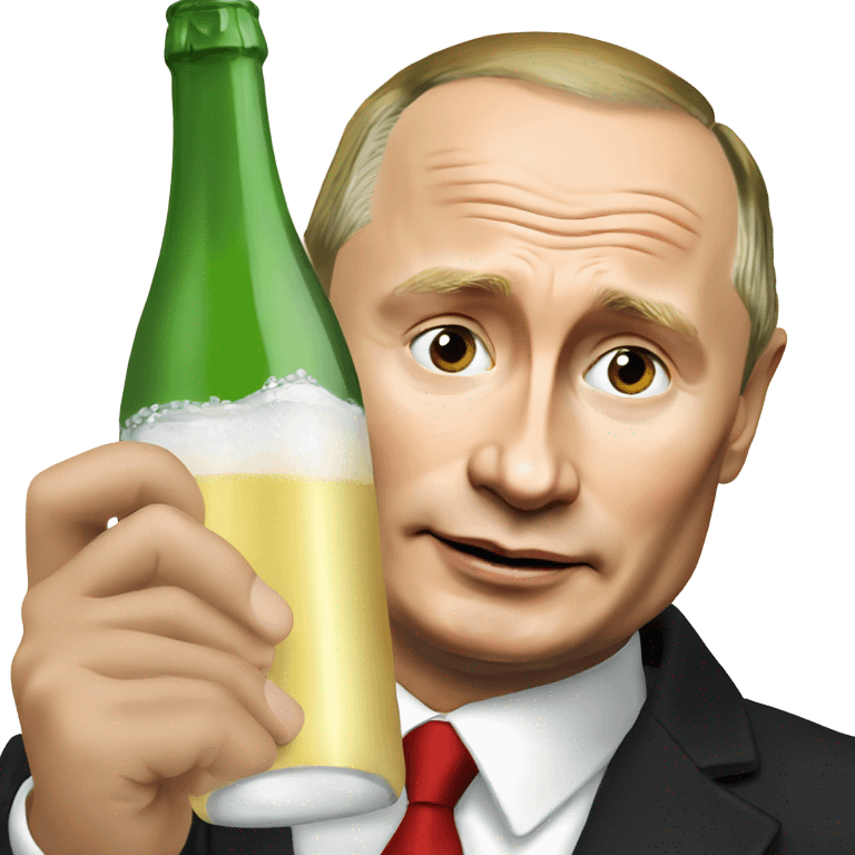 Vladimir Putin drinking champagne bottle  emoji