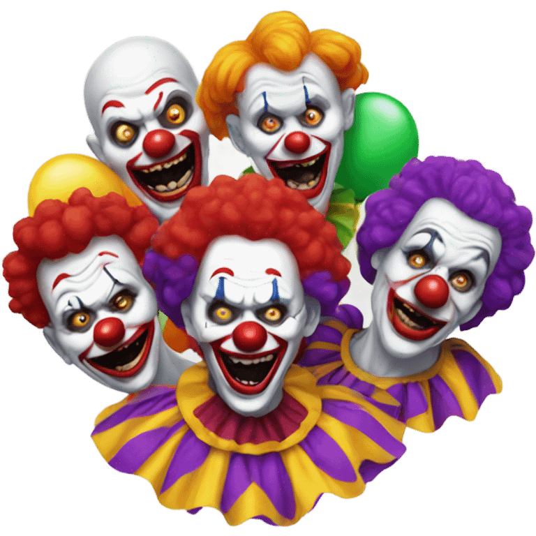 group of scary clowns emoji