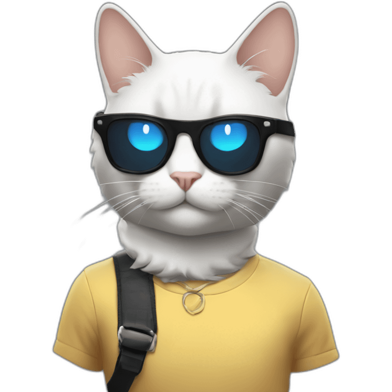 cool cat with black ray ben emoji