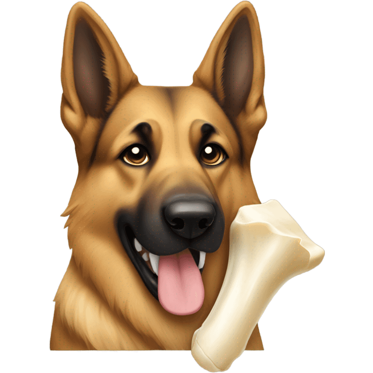 German Shepard eating a bone emoji