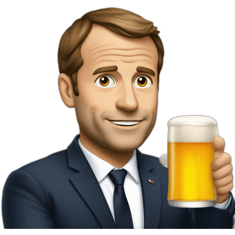 Macron qui boit une bière emoji