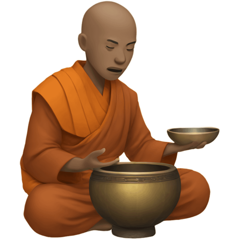 Monk using sound bowl emoji