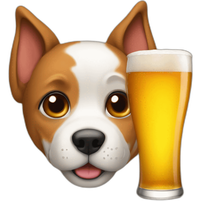 Dog drink beer emoji