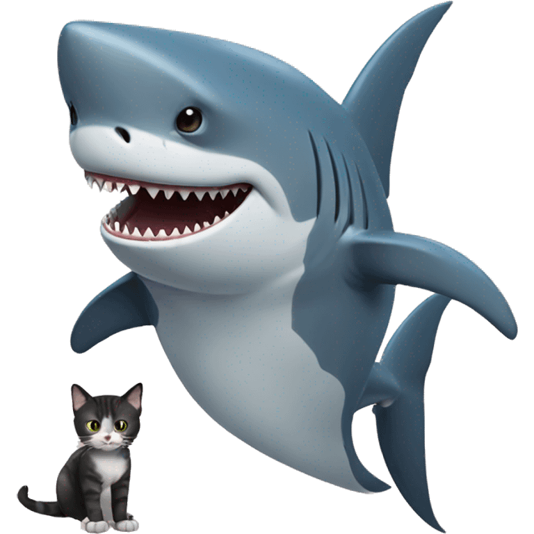 shark with cat emoji