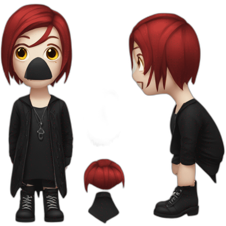 goth with short red hair emoji