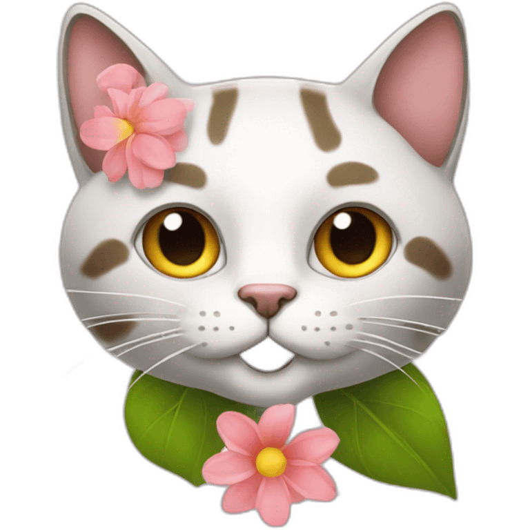 cat flower emoji