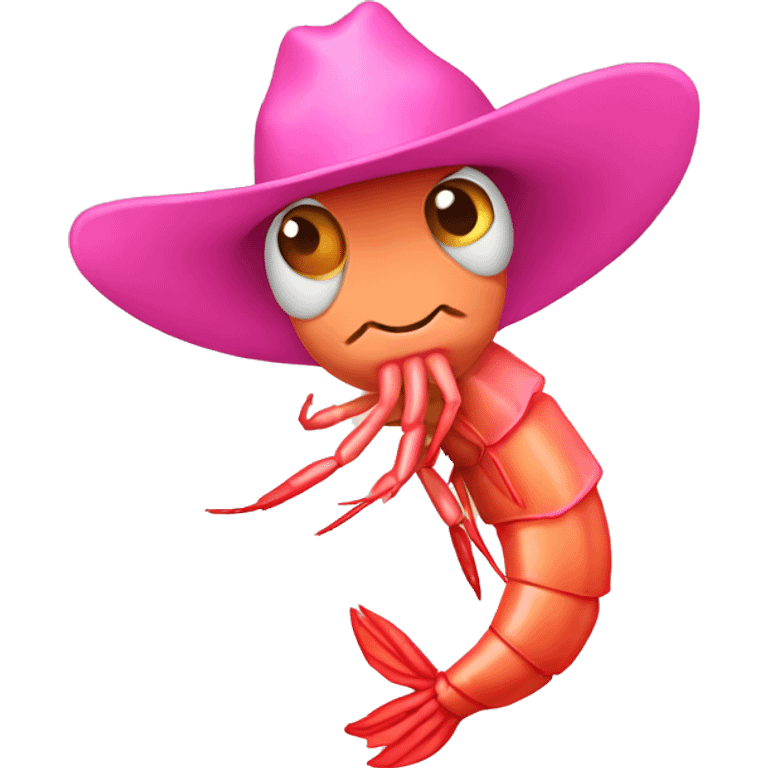 Shrimp with a pink cowboy hat emoji