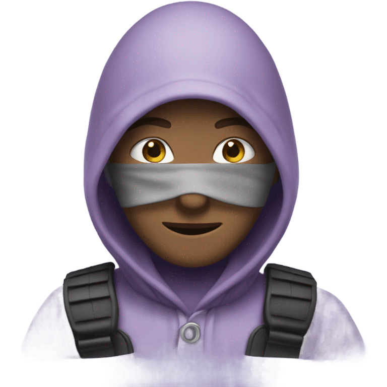 a white Burglar wearing lavender  emoji