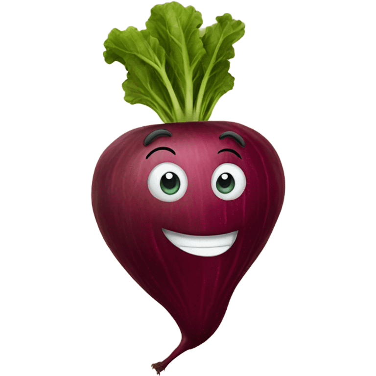 happy beetroot waving emoji