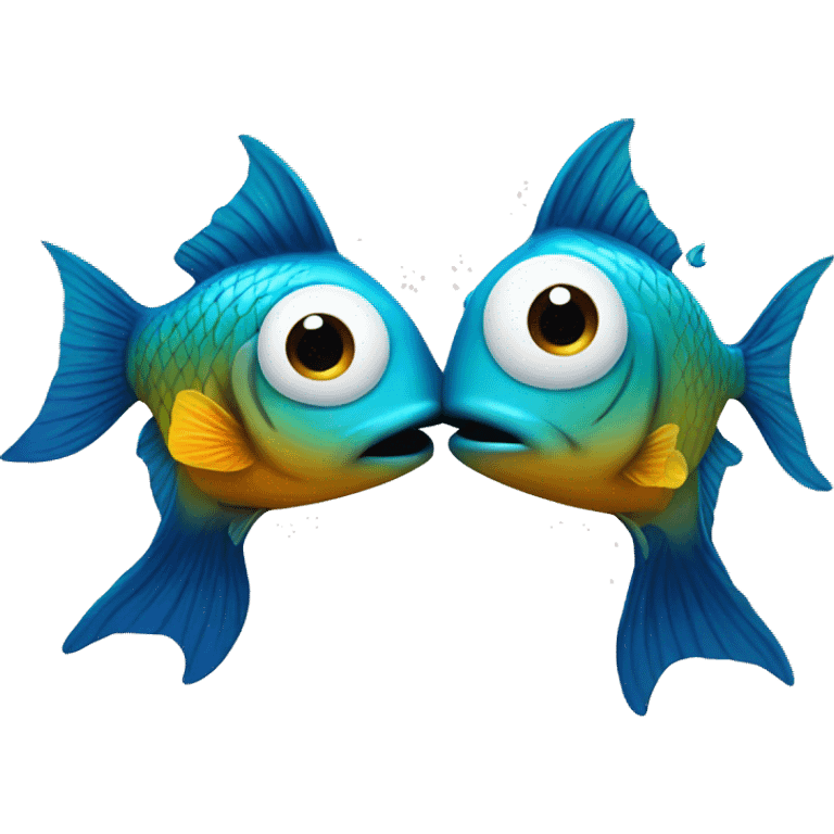 Two fish kiss each other  emoji