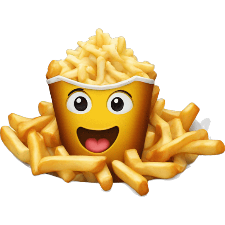 Poutine qui mange une poutine emoji