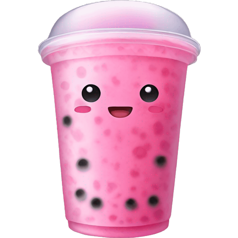 Pink bubble tea emoji