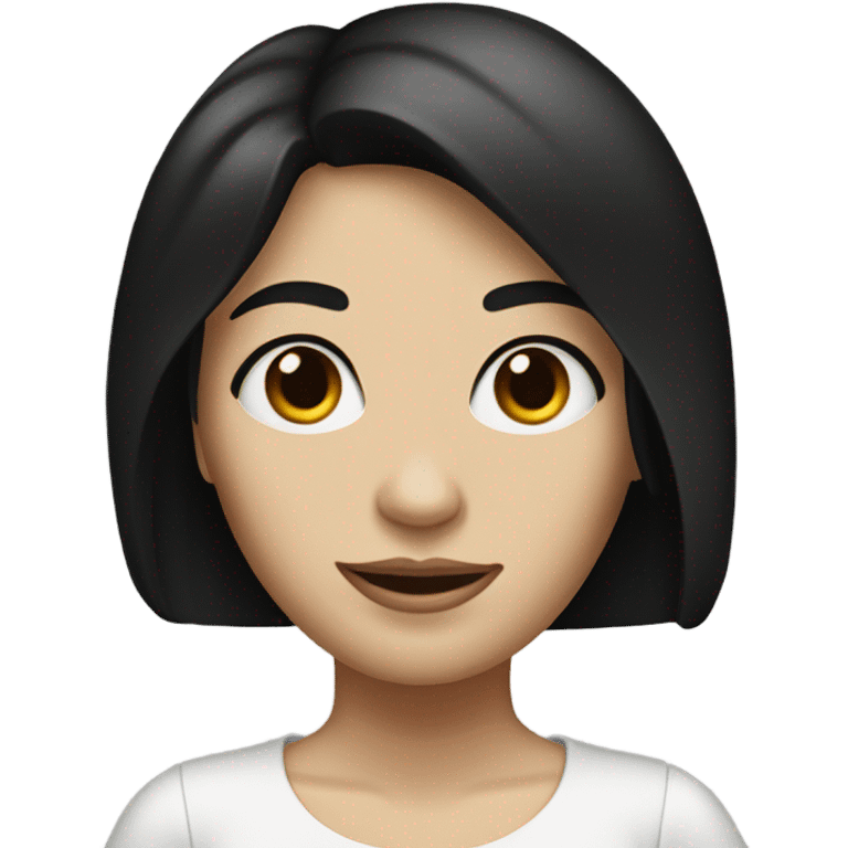 White lady, with arms and legs,  medium black hair  emoji