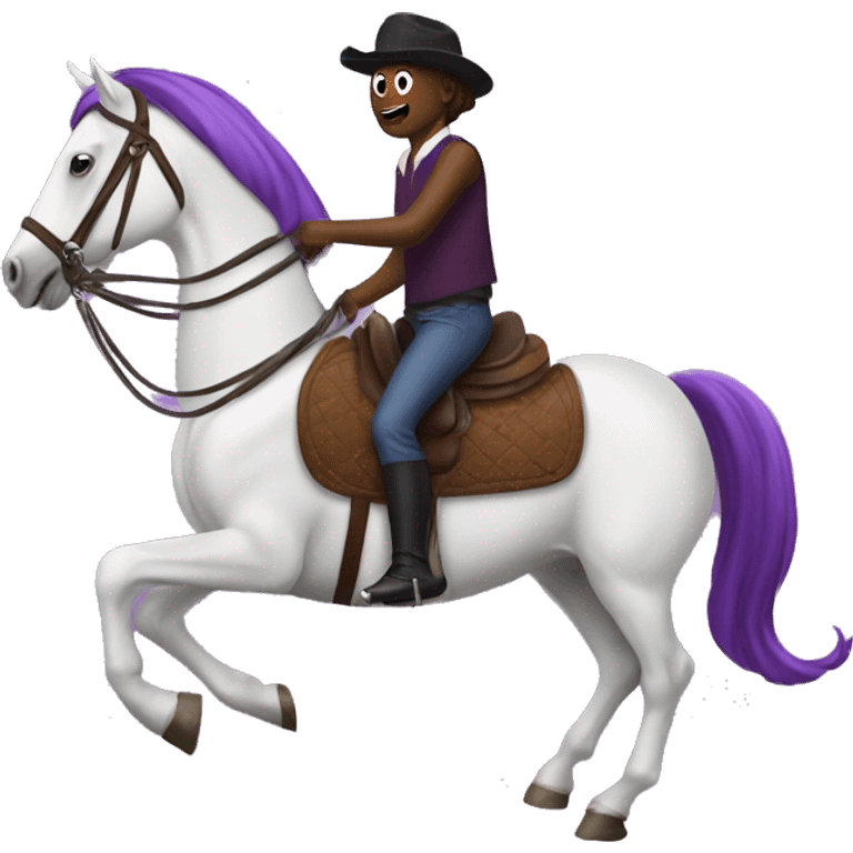 Horse riding an eggplant  emoji