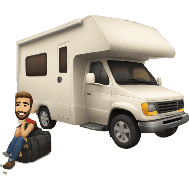 Kendji girac devant une caravane emoji