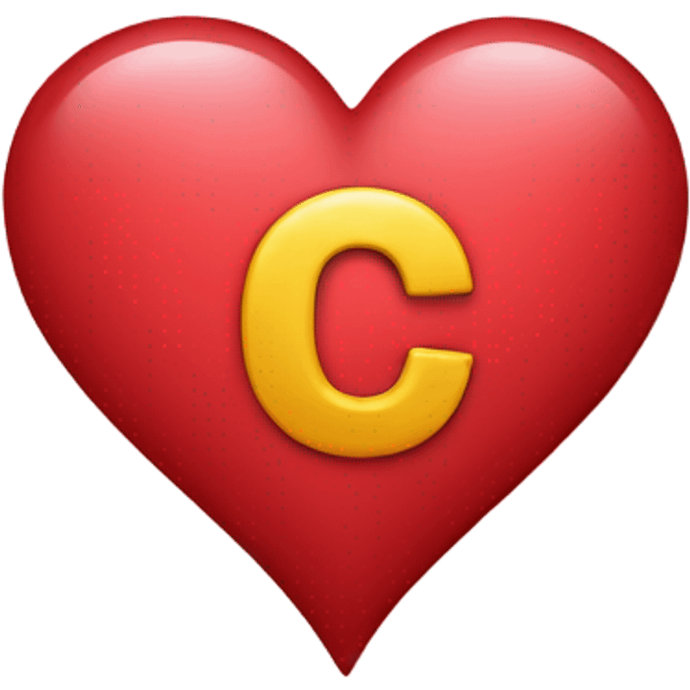 Heart with a c on it emoji