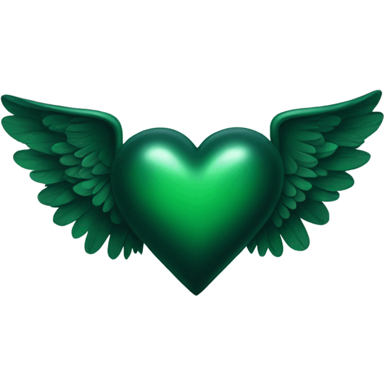 Dark Green heart with wings emoji