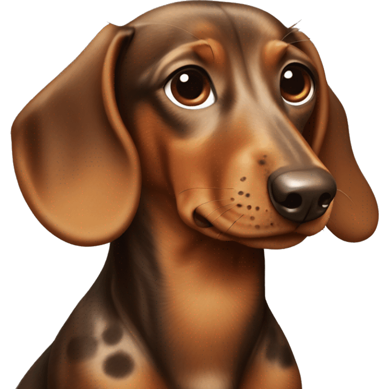 Brown dachshund with light brown spots  emoji