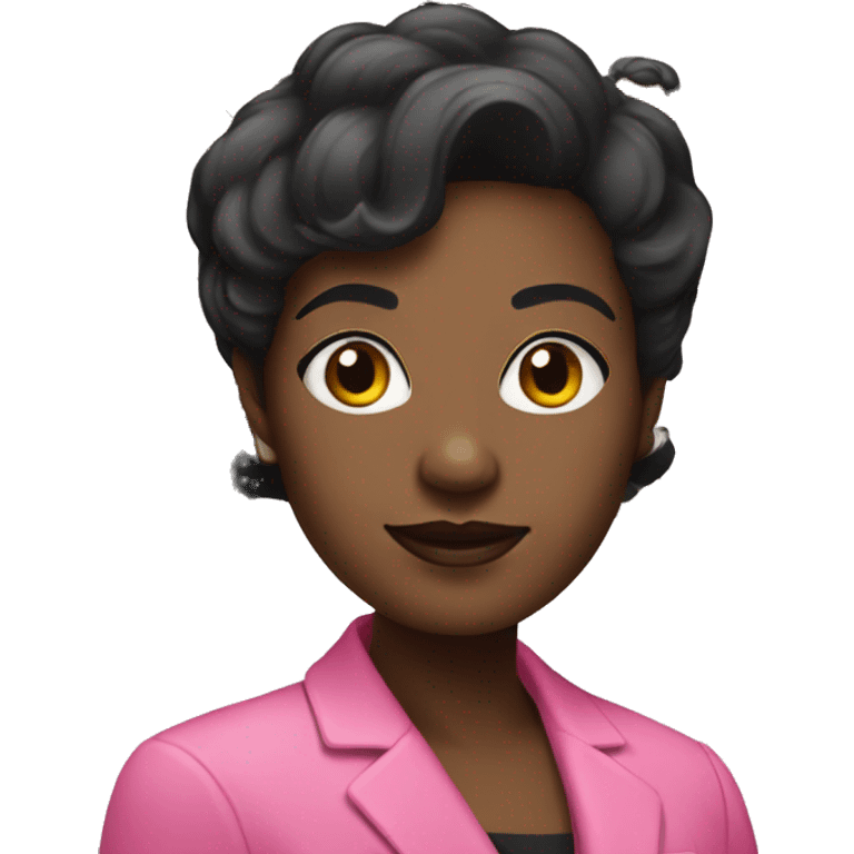 Black female Historian with pink blazer and short black hair emoji