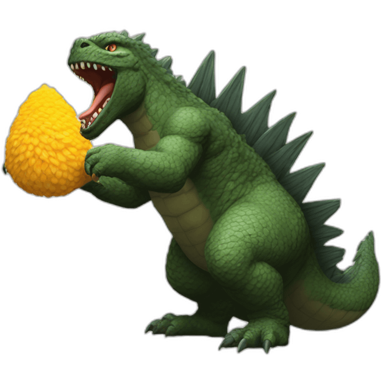 godzilla cenando una gallina emoji