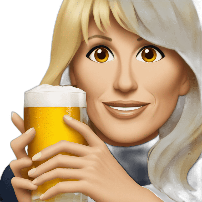 Brigitte Macron qui drink beer emoji