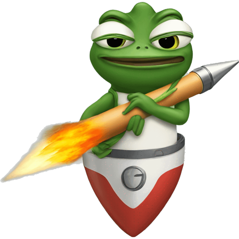 pepe with rocket  emoji